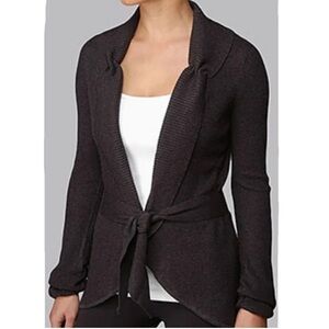 Lululemon Dance Pulse Knit Black Cashmere Blend Wrap Cinch Cardigan